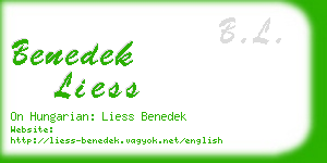 benedek liess business card